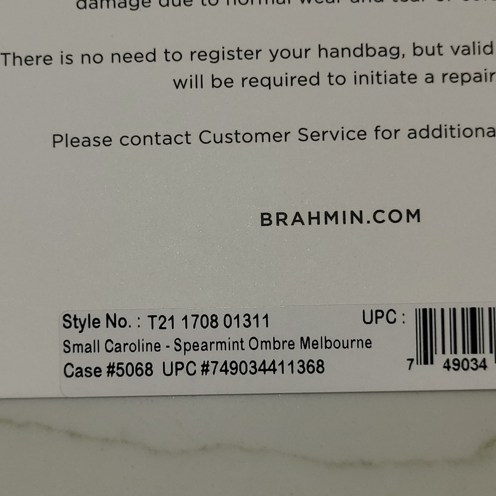 NWT Brahmin Small Caroline Spearmint Ombre Melbourne - Picture 10 of 14
